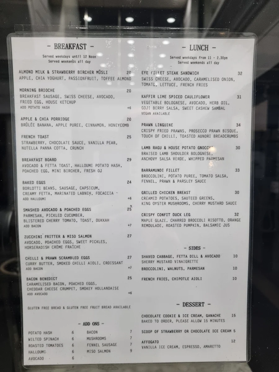 Menu, Grain Store