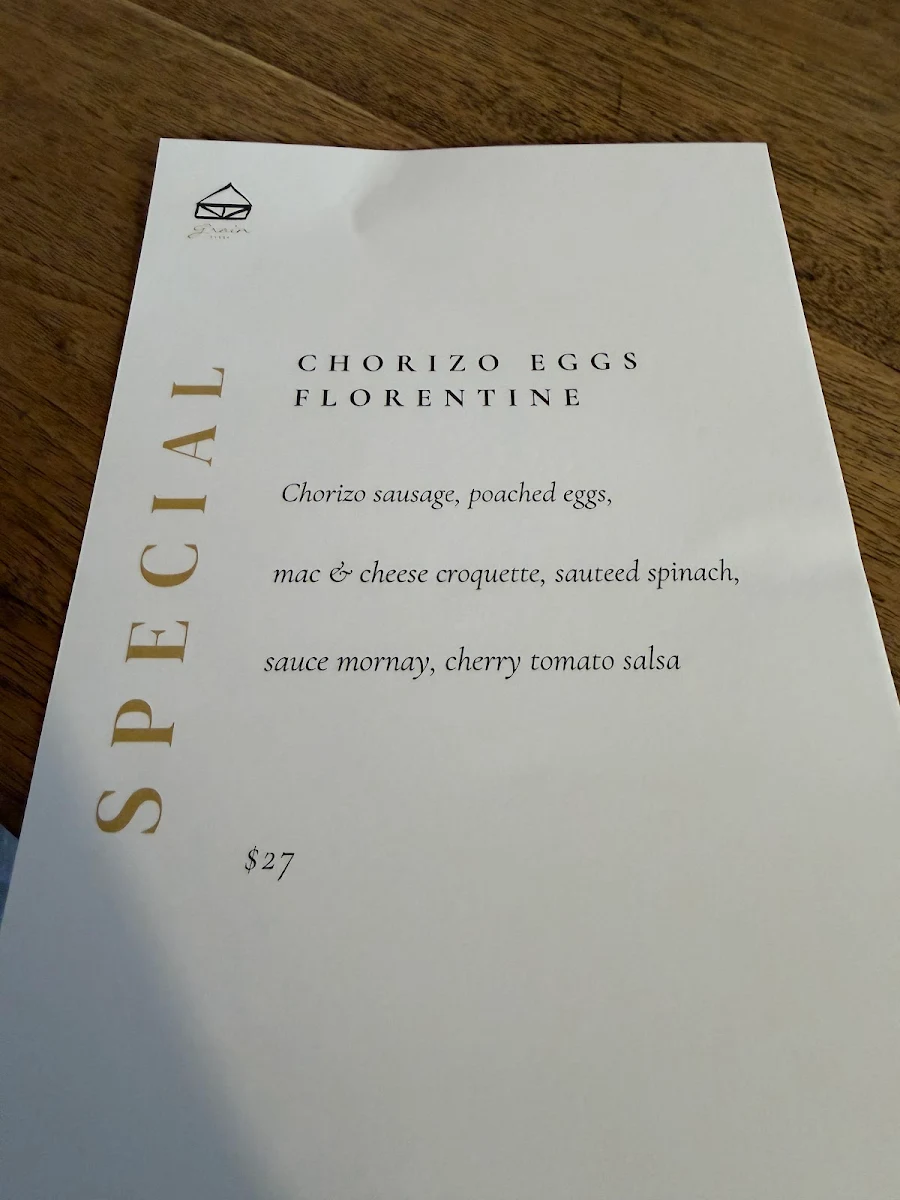 Menu, Grain Store