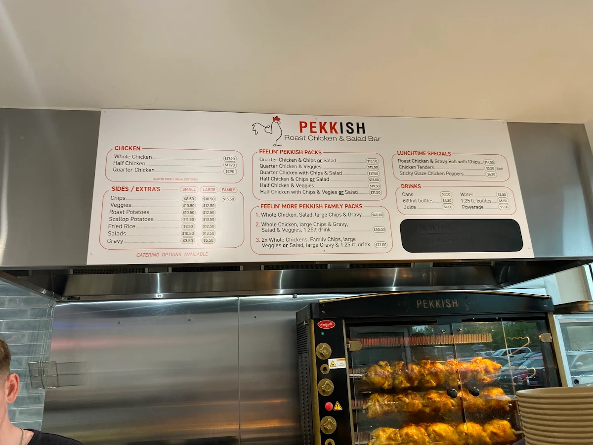 Menu, Pekkish Roast Chicken & Salad Bar