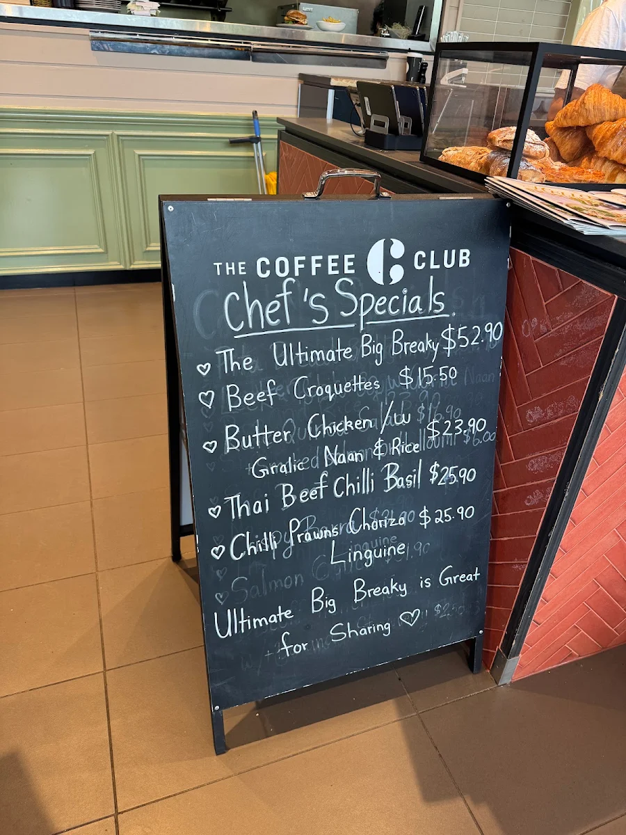 Menu, The Coffee Club - Norwest Business Park