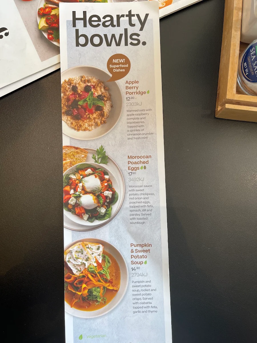 Menu, The Coffee Club - Norwest Business Park