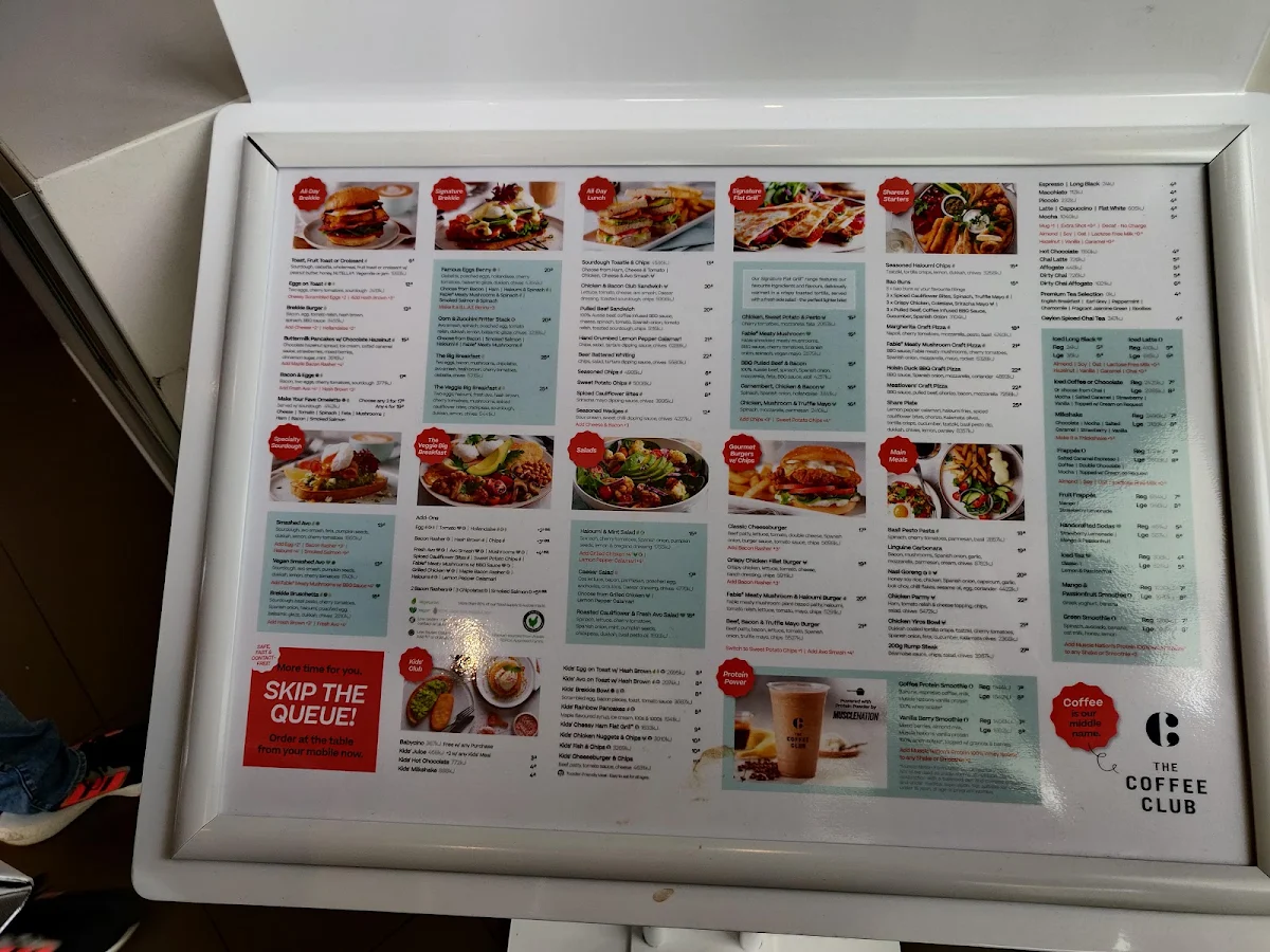 Menu, The Coffee Club - Norwest Business Park