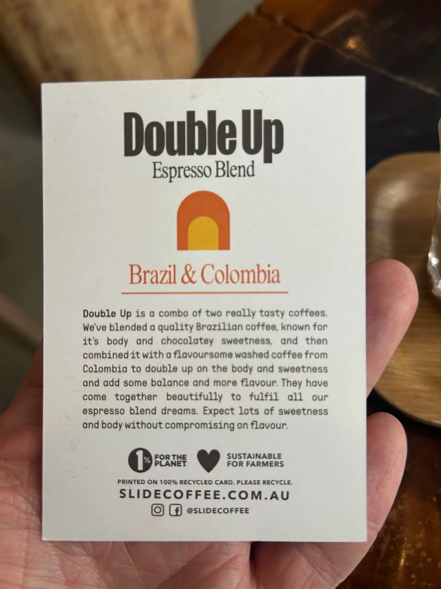Menu, Slide Coffee Roasters