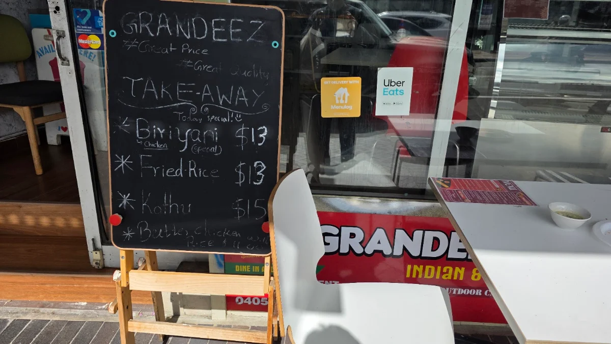 Menu, Grandeez Restaurant