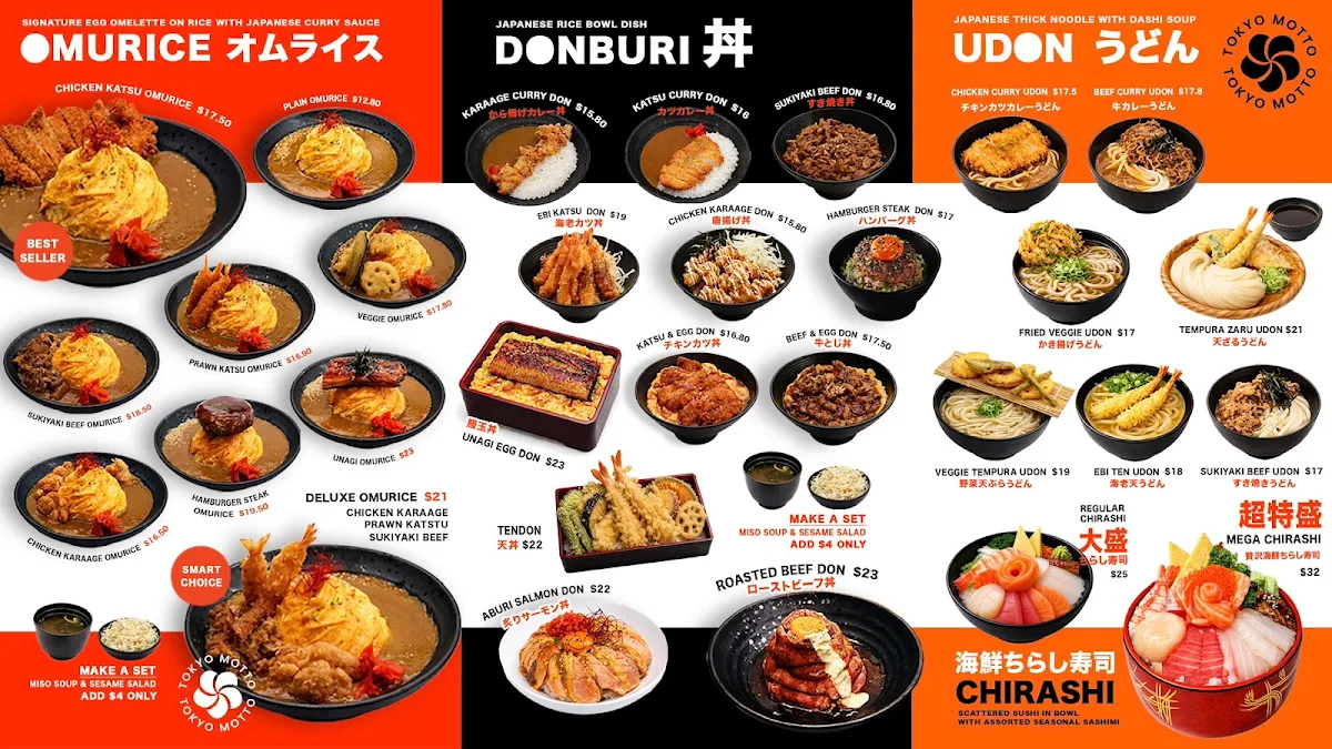 Menu, Tokyo Motto - Docklands