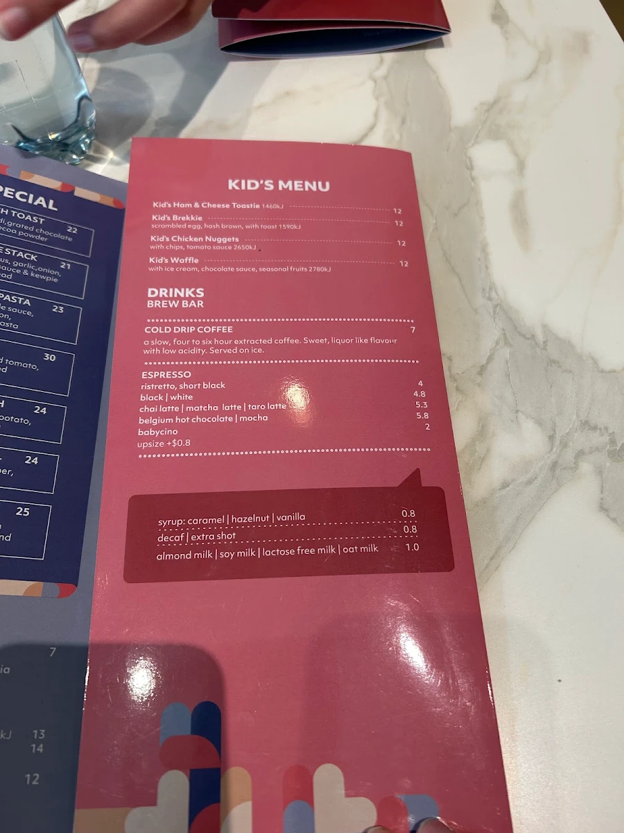 Menu, Leaf Café Clemton Park