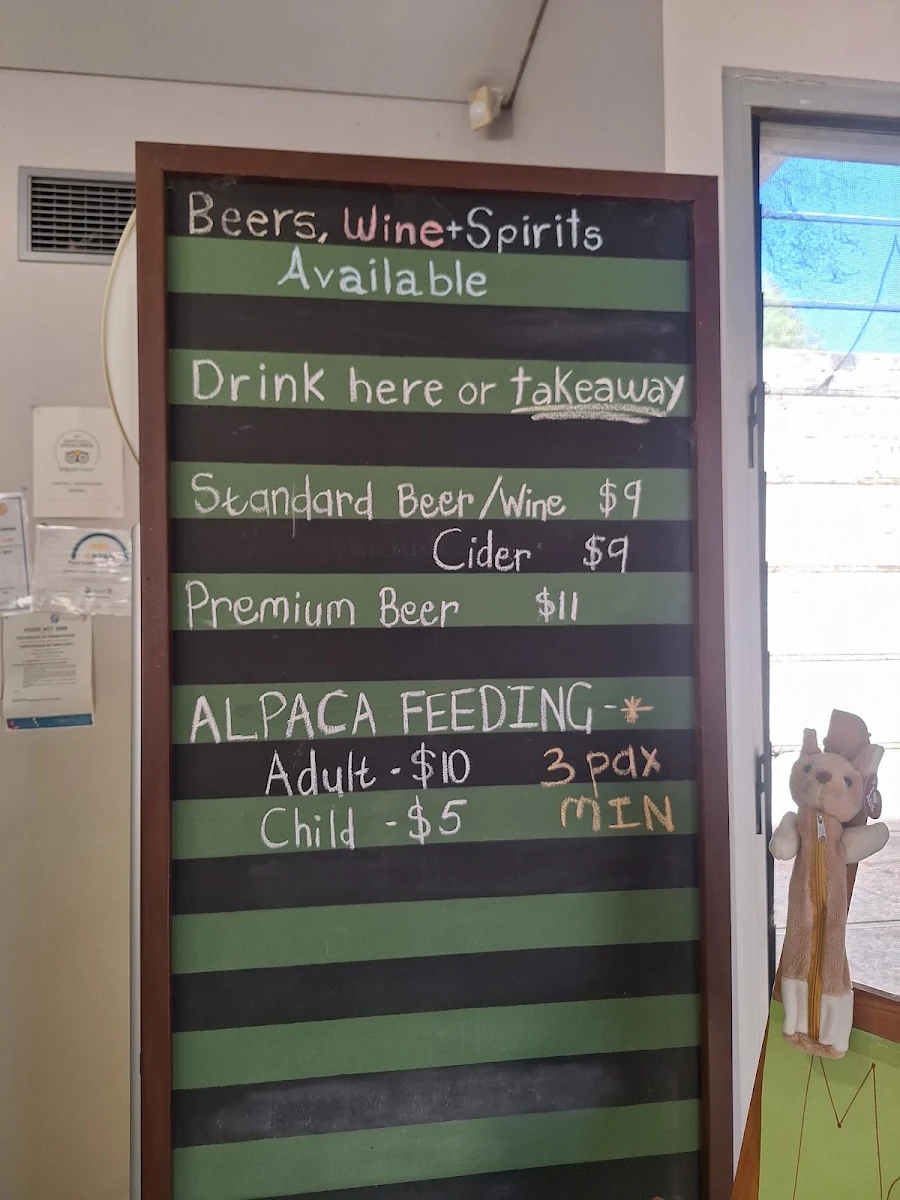 Menu, Central Greenough Cafe