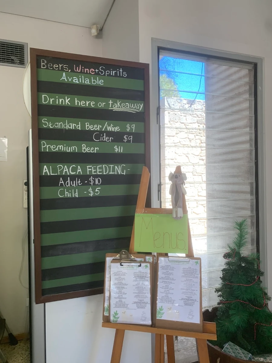 Menu, Central Greenough Cafe