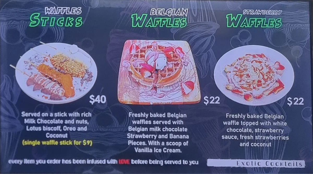 Menu, EXOTIC COCKTAILS