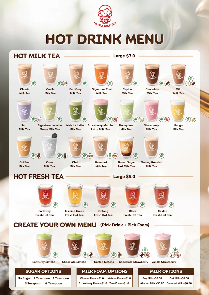 Menu, HAVE A NICE TEA