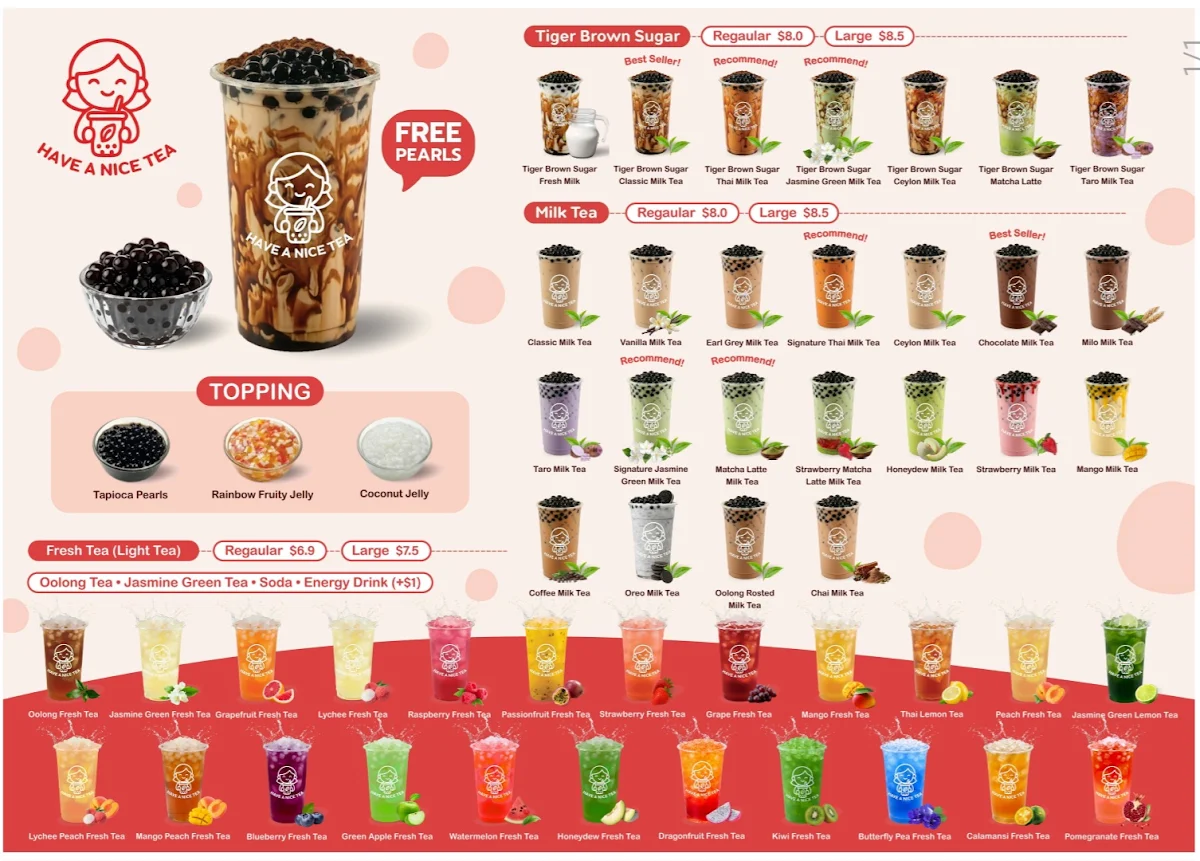 Menu, HAVE A NICE TEA