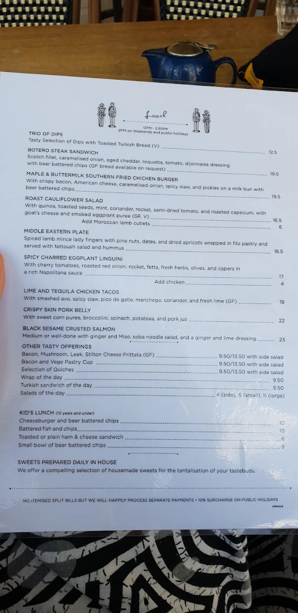 Menu, Botero Cafe & Roastery