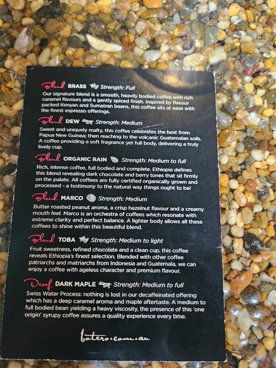 Menu, Botero Cafe & Roastery