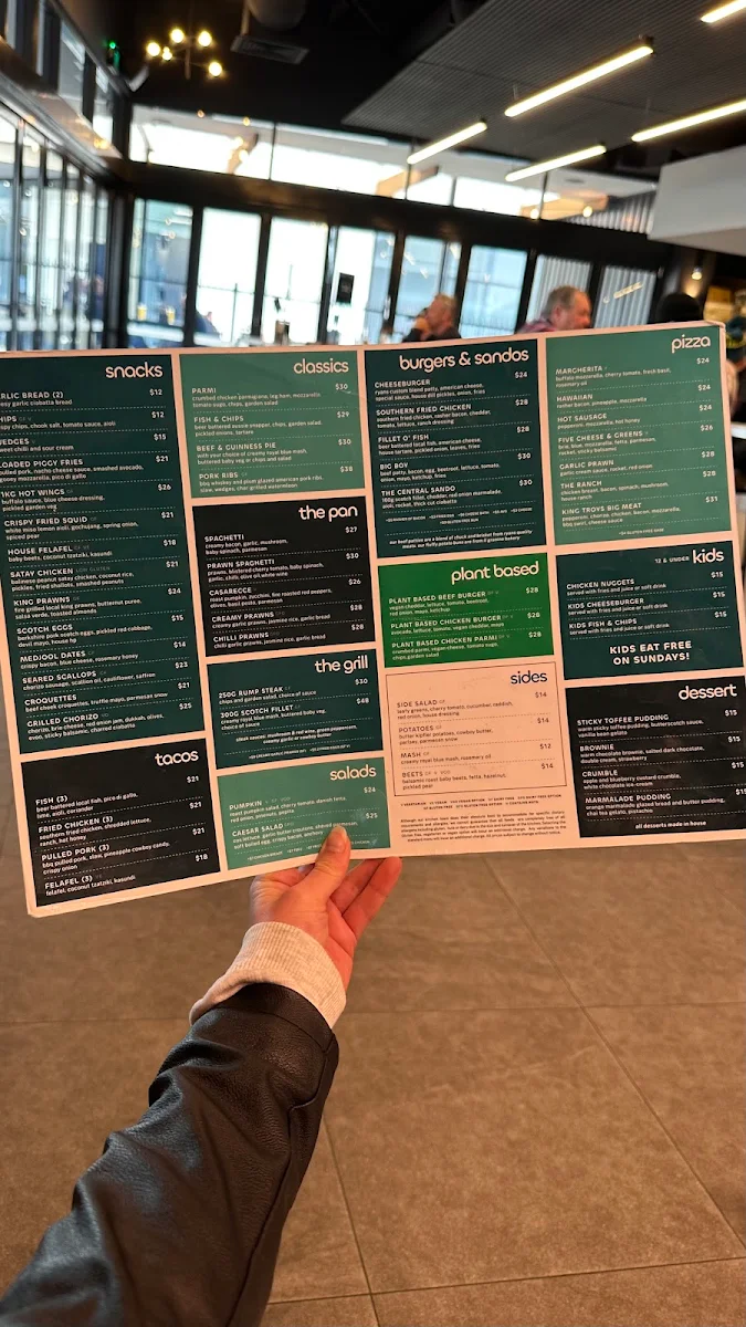 Menu, The Central