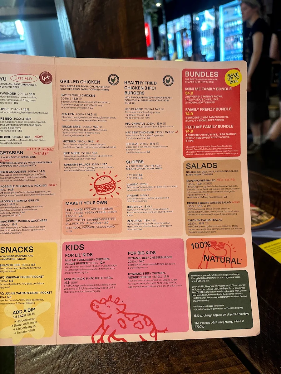 Menu, Grill'd Burgers - Southern Cross