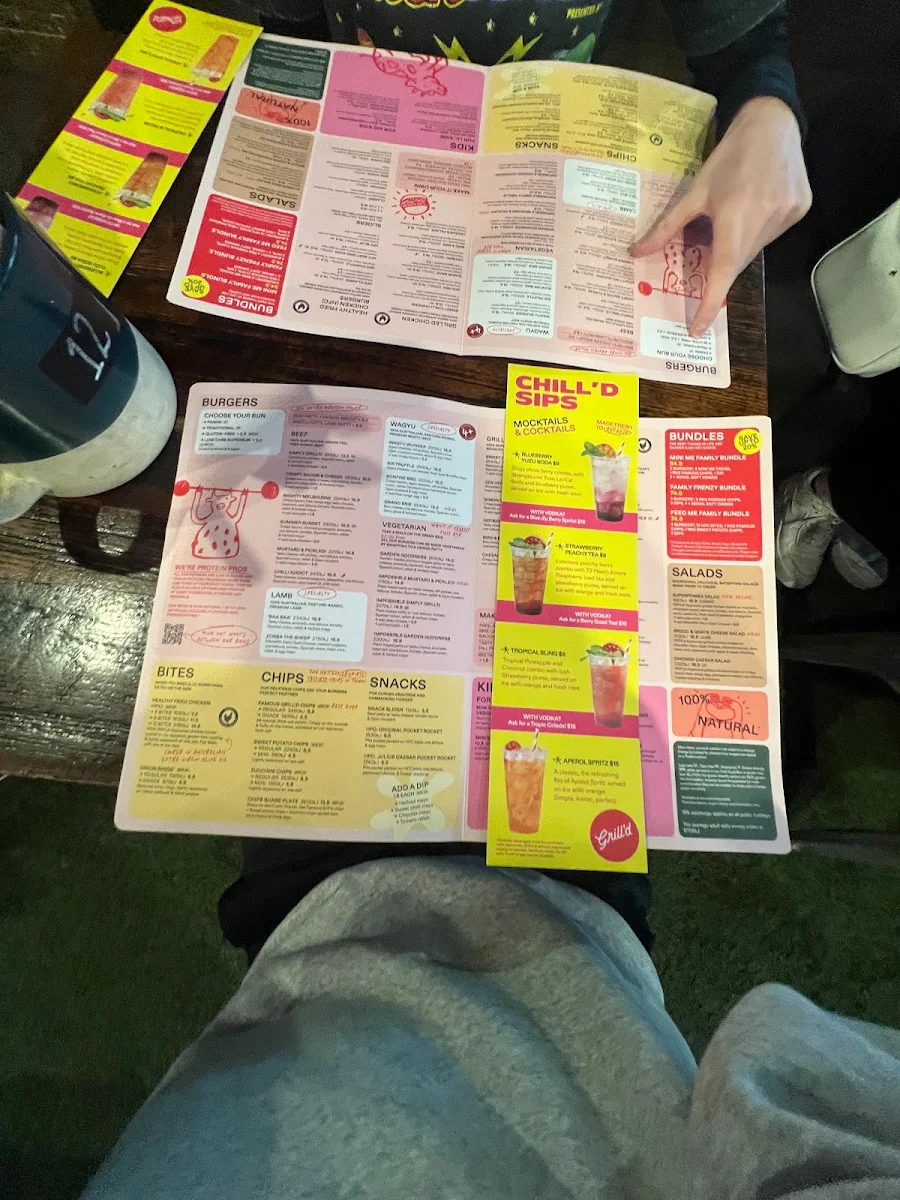 Menu, Grill'd Burgers - Southern Cross