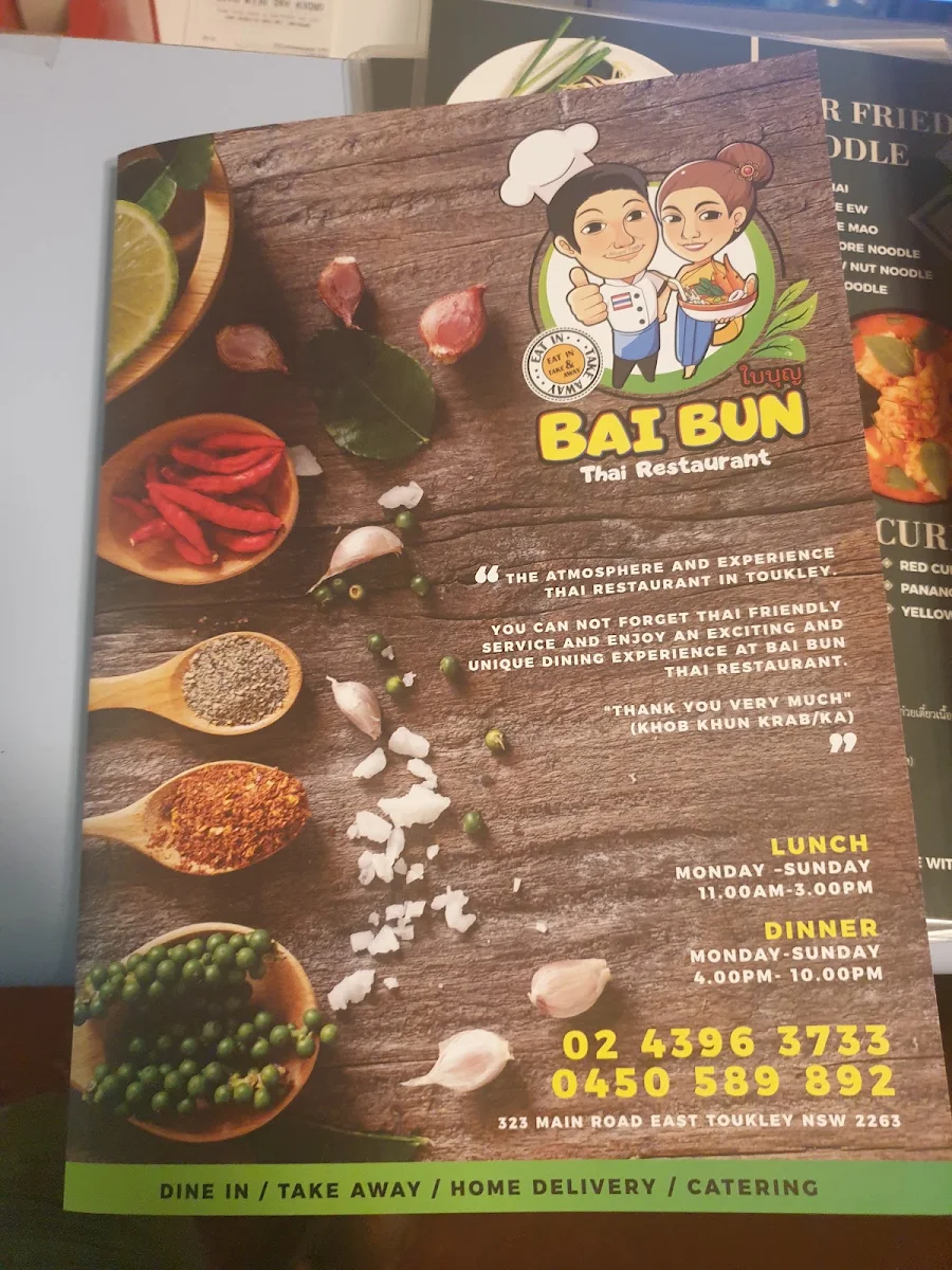 Menu, B&B Catering