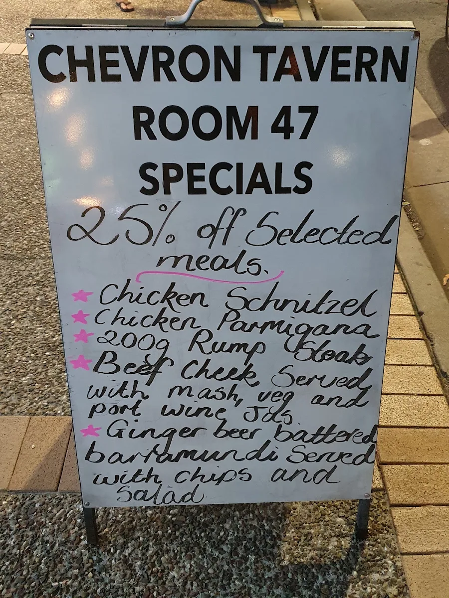 Menu, Chevron Tavern