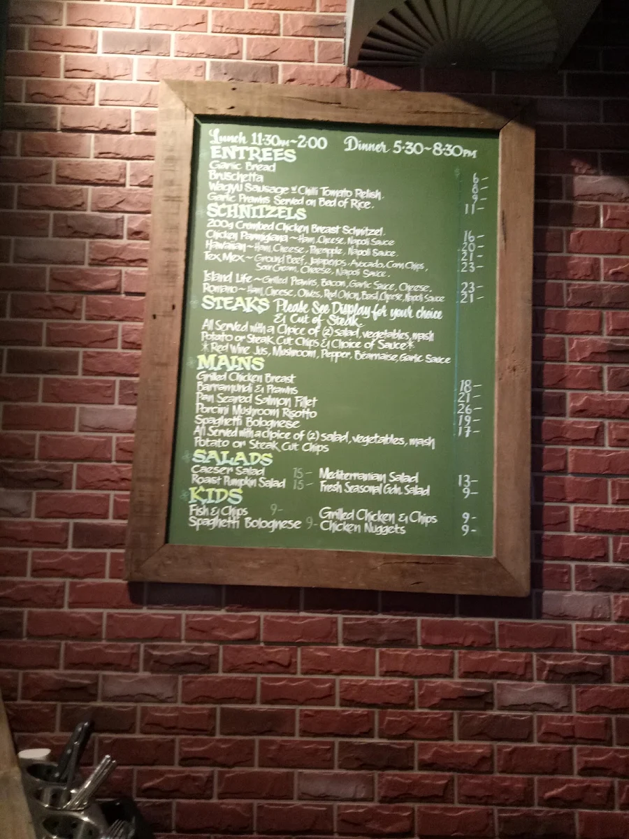Menu, Chevron Tavern