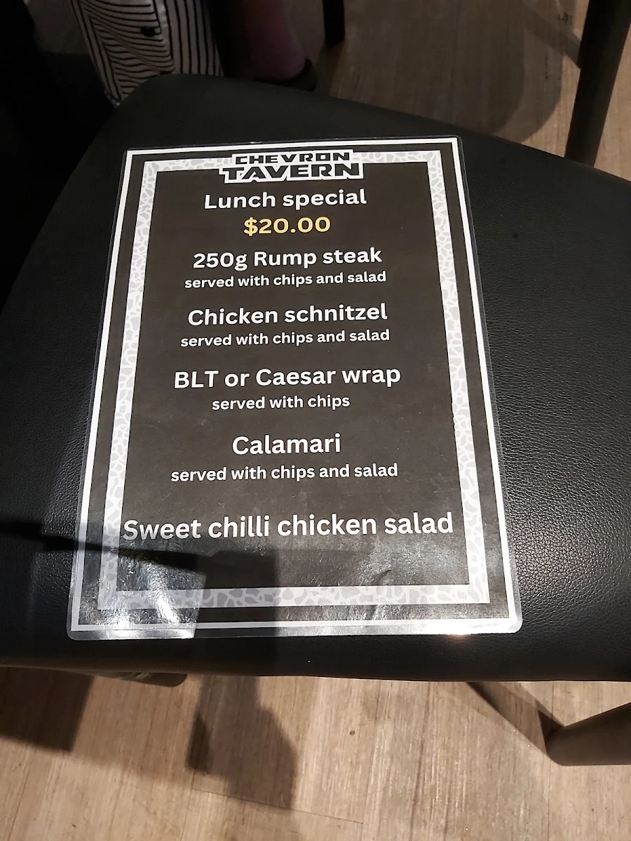 Menu, Chevron Tavern