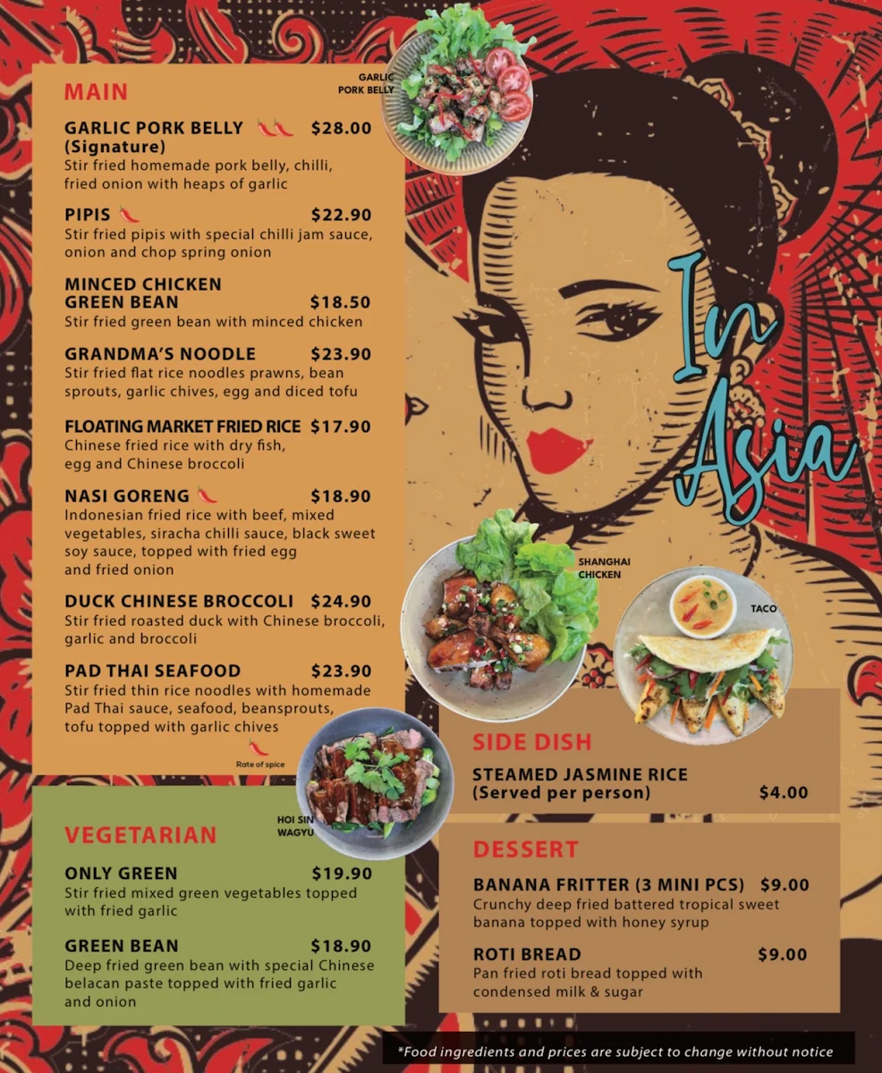 Menu, In Asia