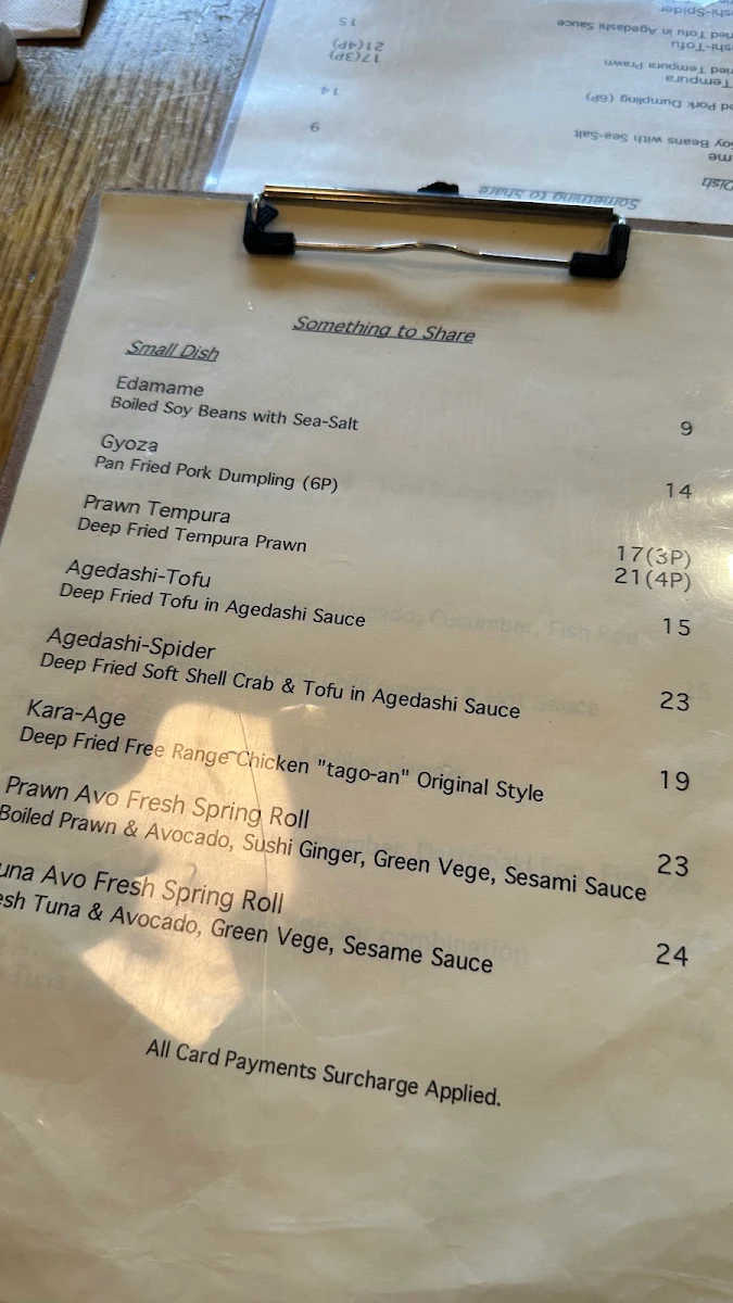 Menu, Tago-an