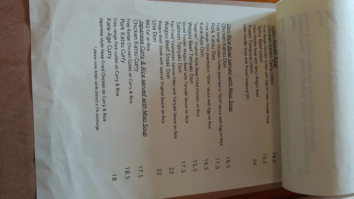 Menu, Tago-an