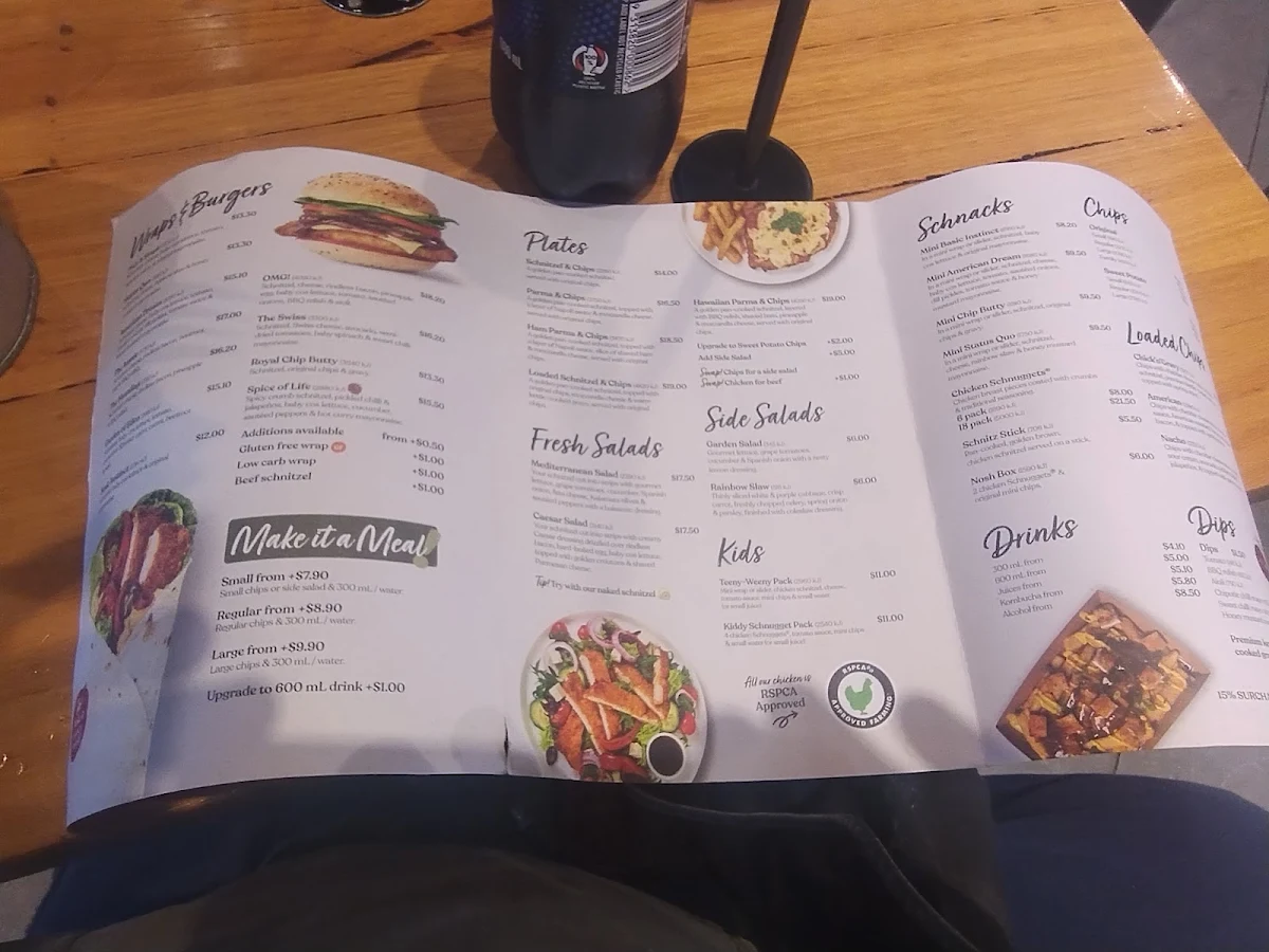 Menu, Schnitz Orion Springfield