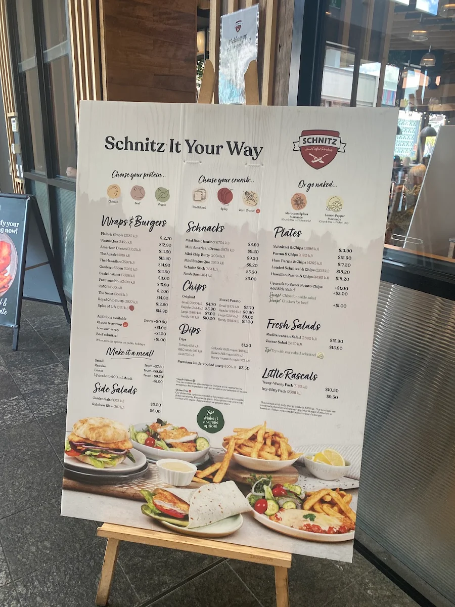 Menu, Schnitz Orion Springfield