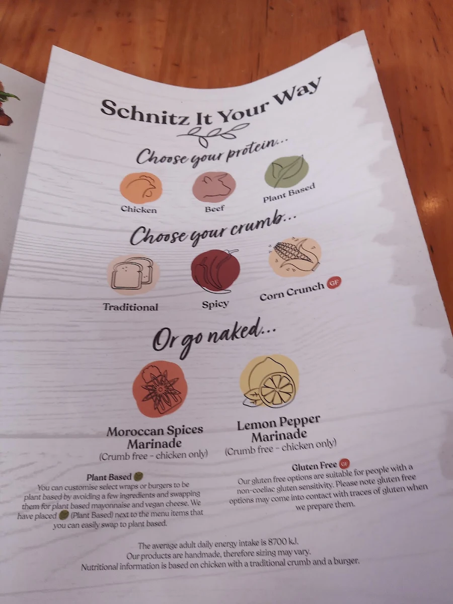 Menu, Schnitz Orion Springfield