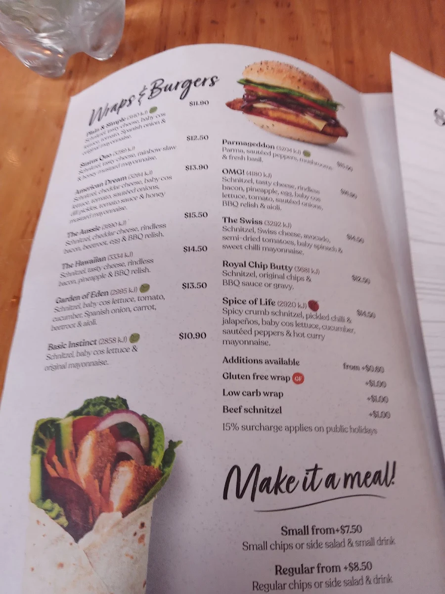 Menu, Schnitz Orion Springfield