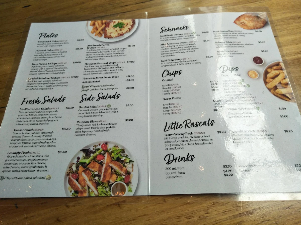 Menu, Schnitz Orion Springfield