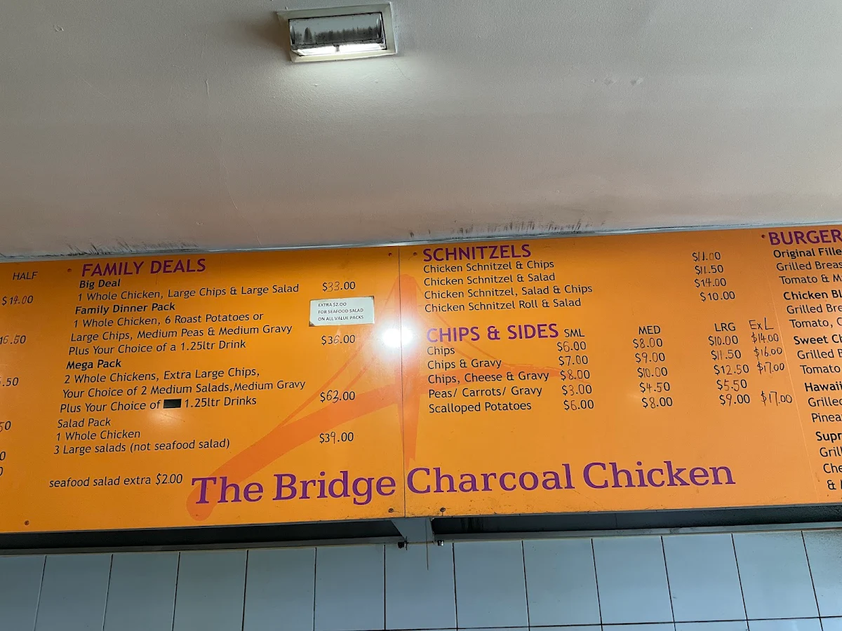 Menu, The Bridge Charcoal Chicken