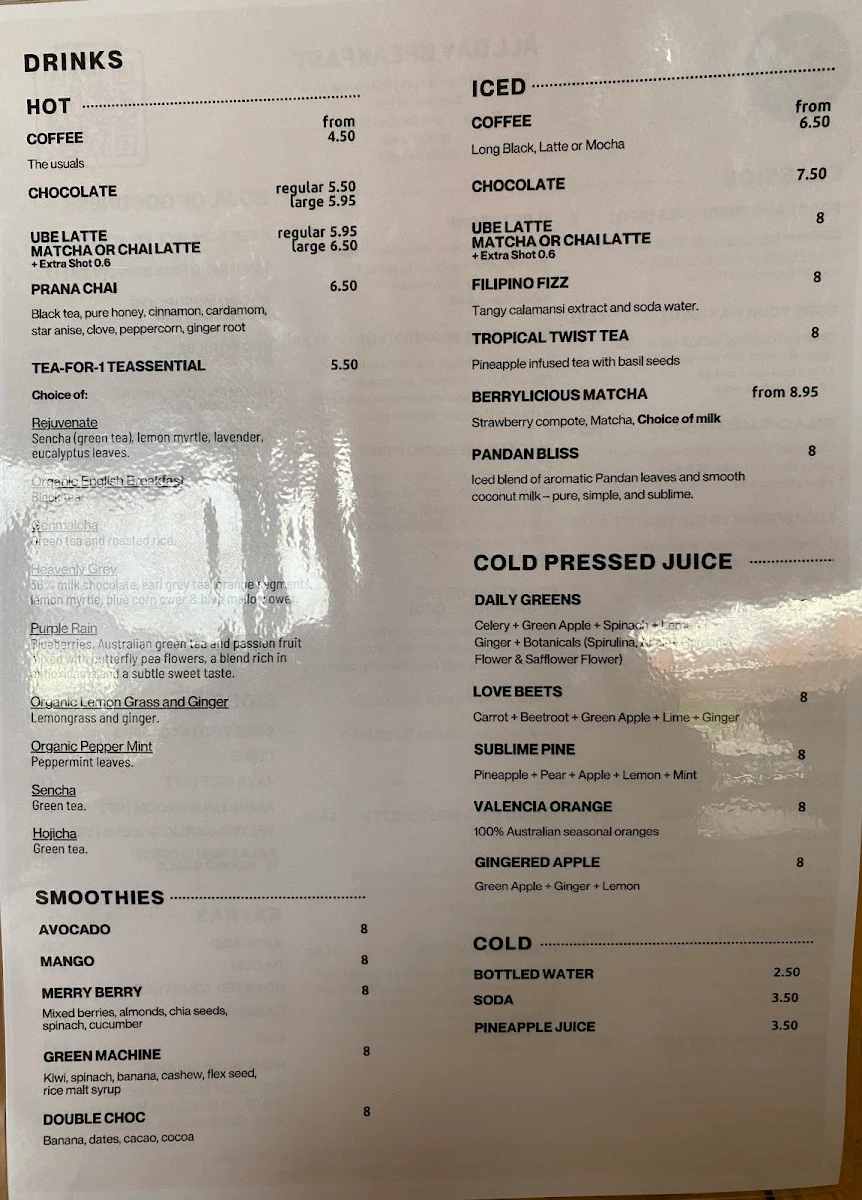 Menu, Pala5