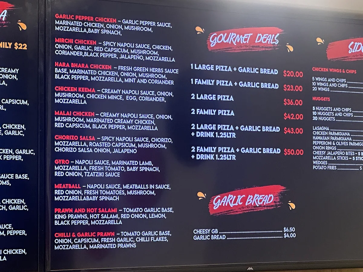 Menu, PIZZA CLUB TARNEIT