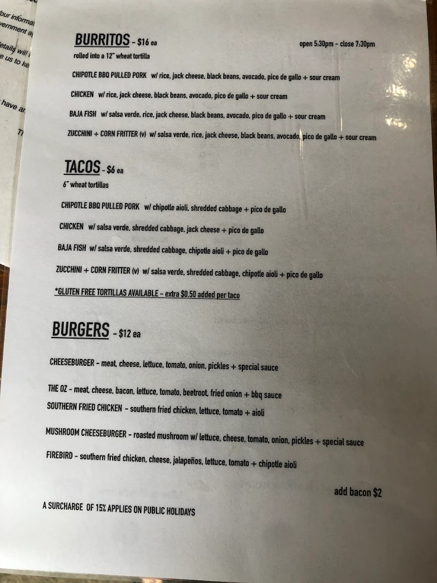 Menu, Drift palms