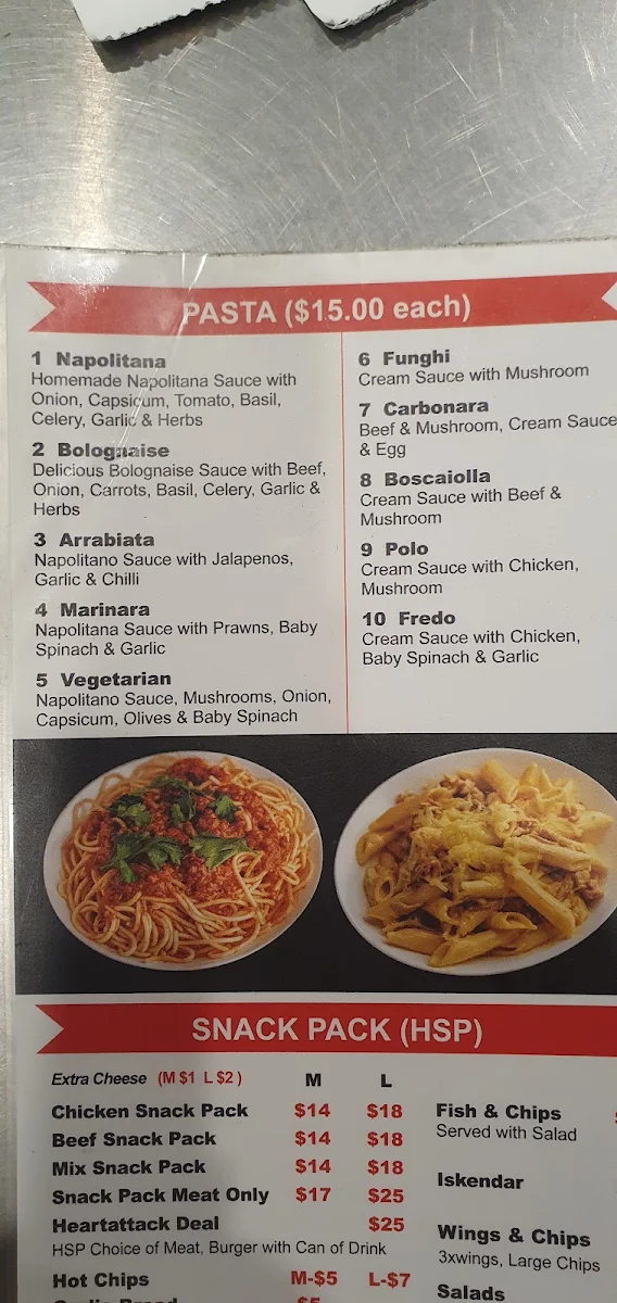 Menu, Memo's Pizza and Kebab - Greenacre