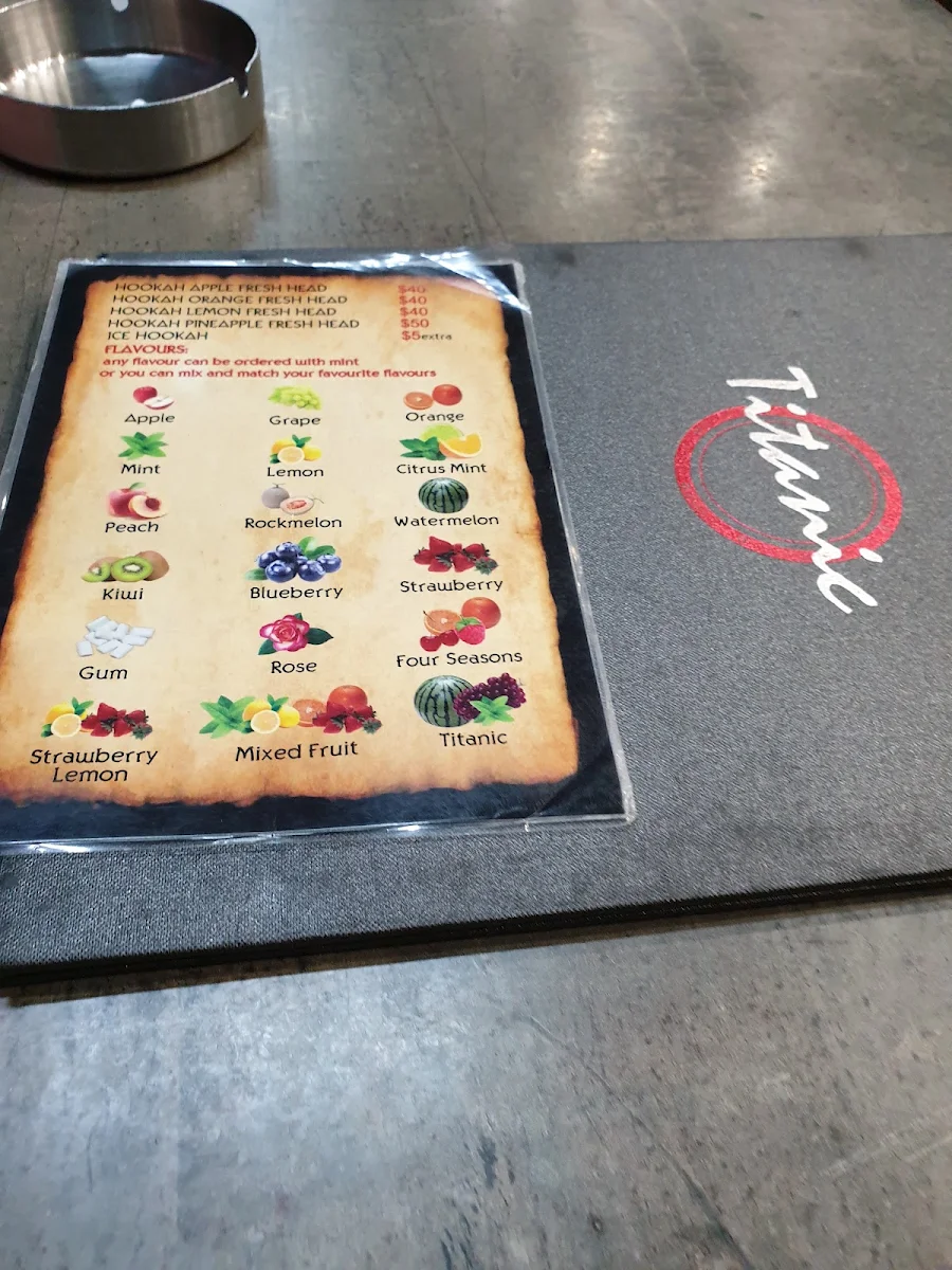 Menu, Titanic Restaurant & Café