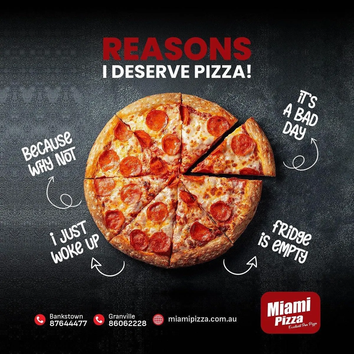 Menu, Miami pizza express