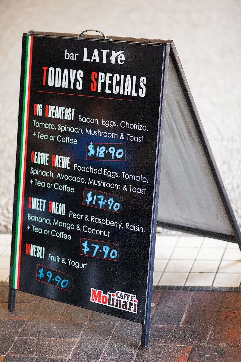 Menu, Bar Latte