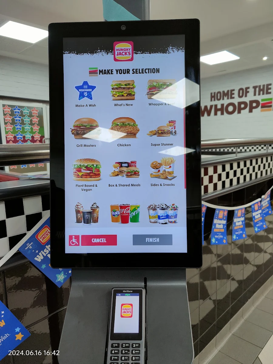 Menu, Hungry Jack's Burgers Fairy Meadow