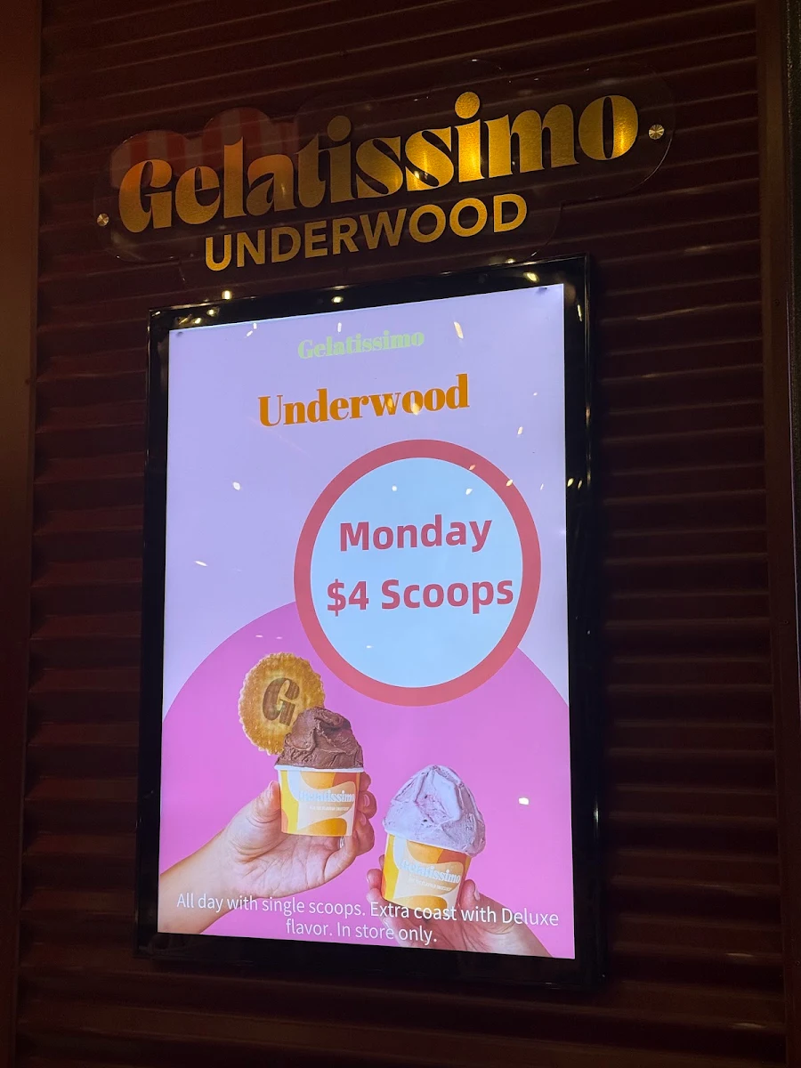Menu, Gelatissimo Underwood