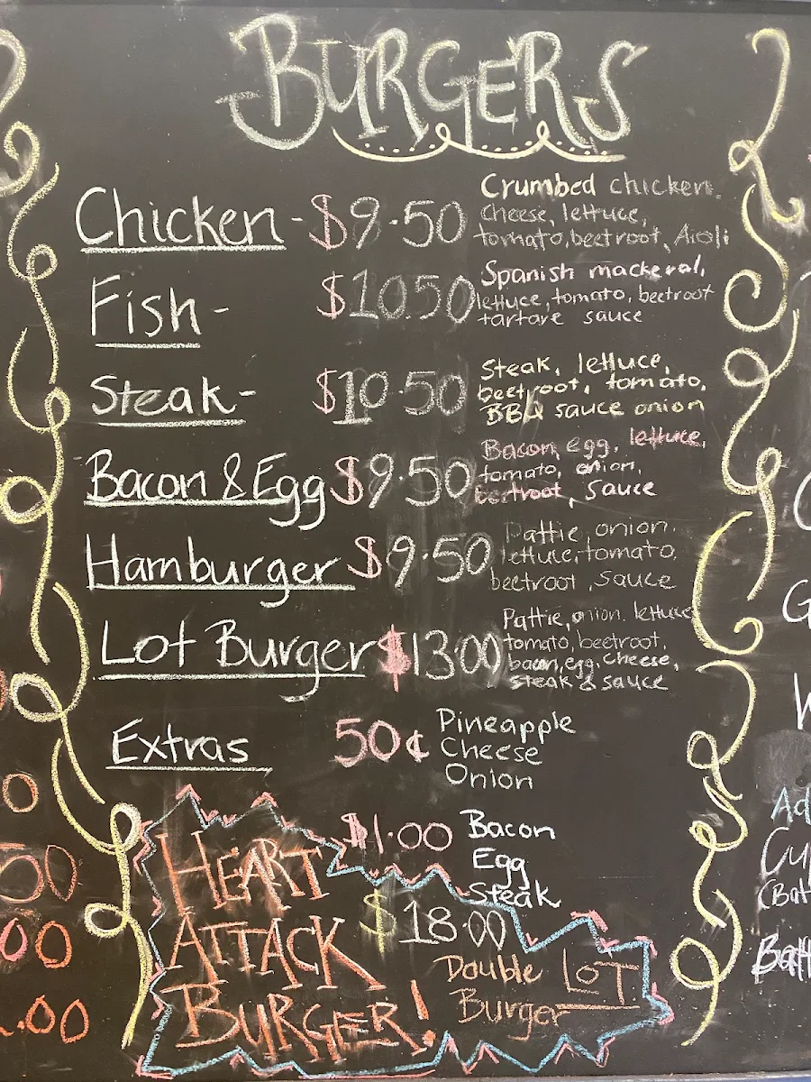 Menu, Millstream General Store