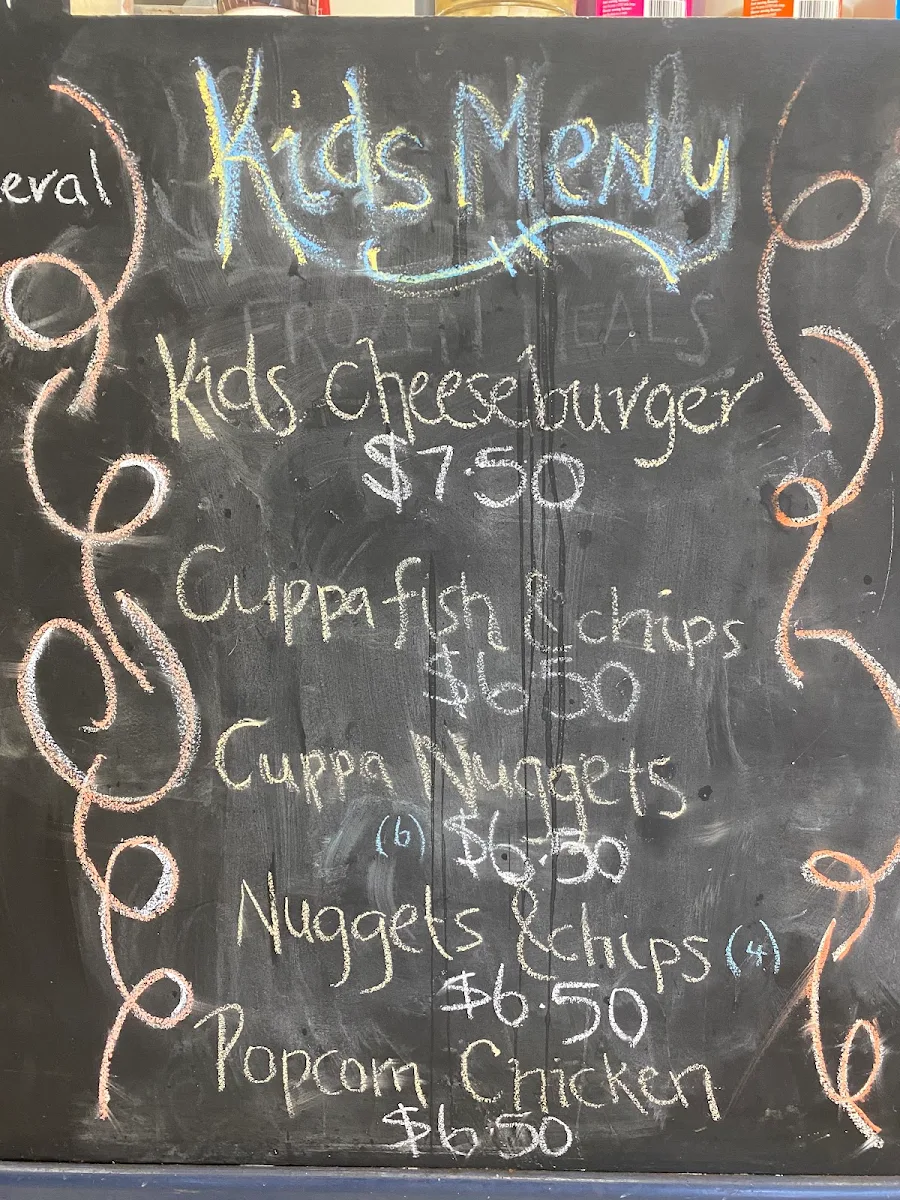 Menu, Millstream General Store