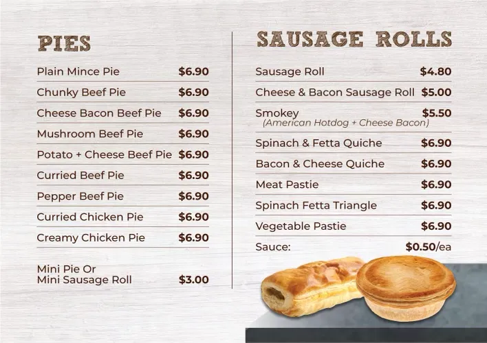 Menu, SG BAKERY NORTH LAKES