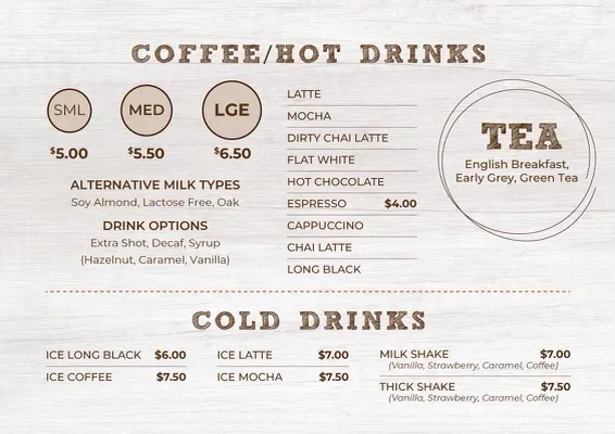 Menu, SG BAKERY NORTH LAKES