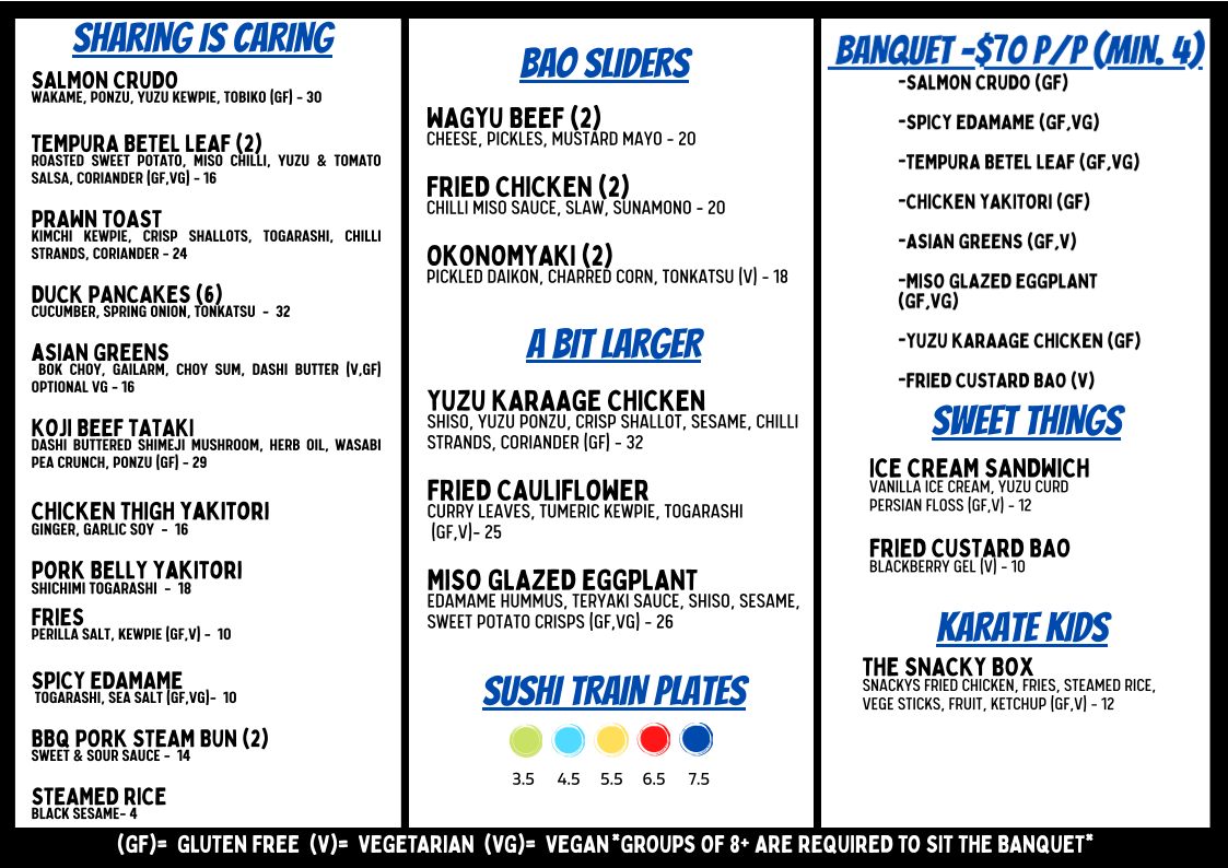 Menu, Snacky Chans