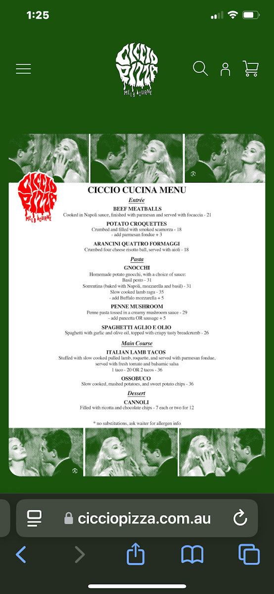 Menu, Ciccio Pizza