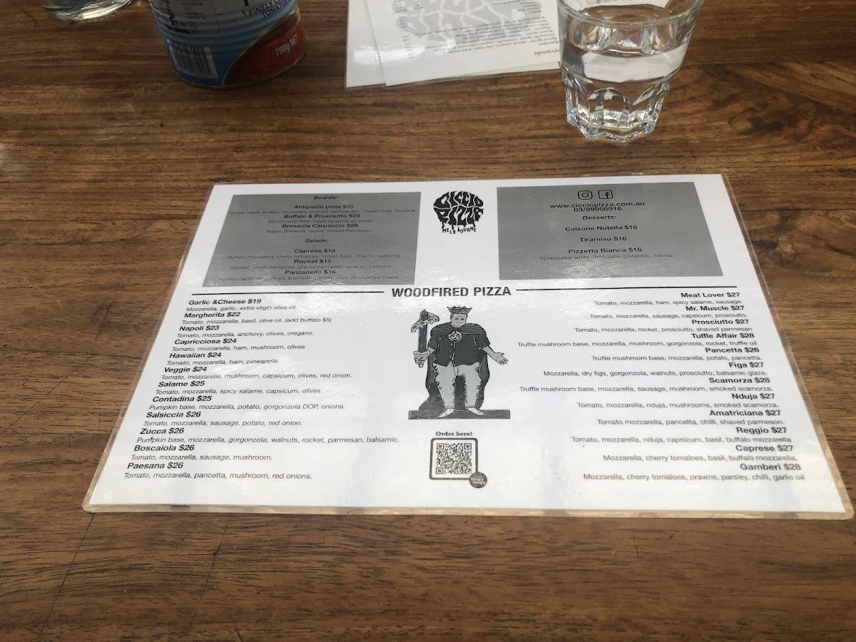 Menu, Ciccio Pizza