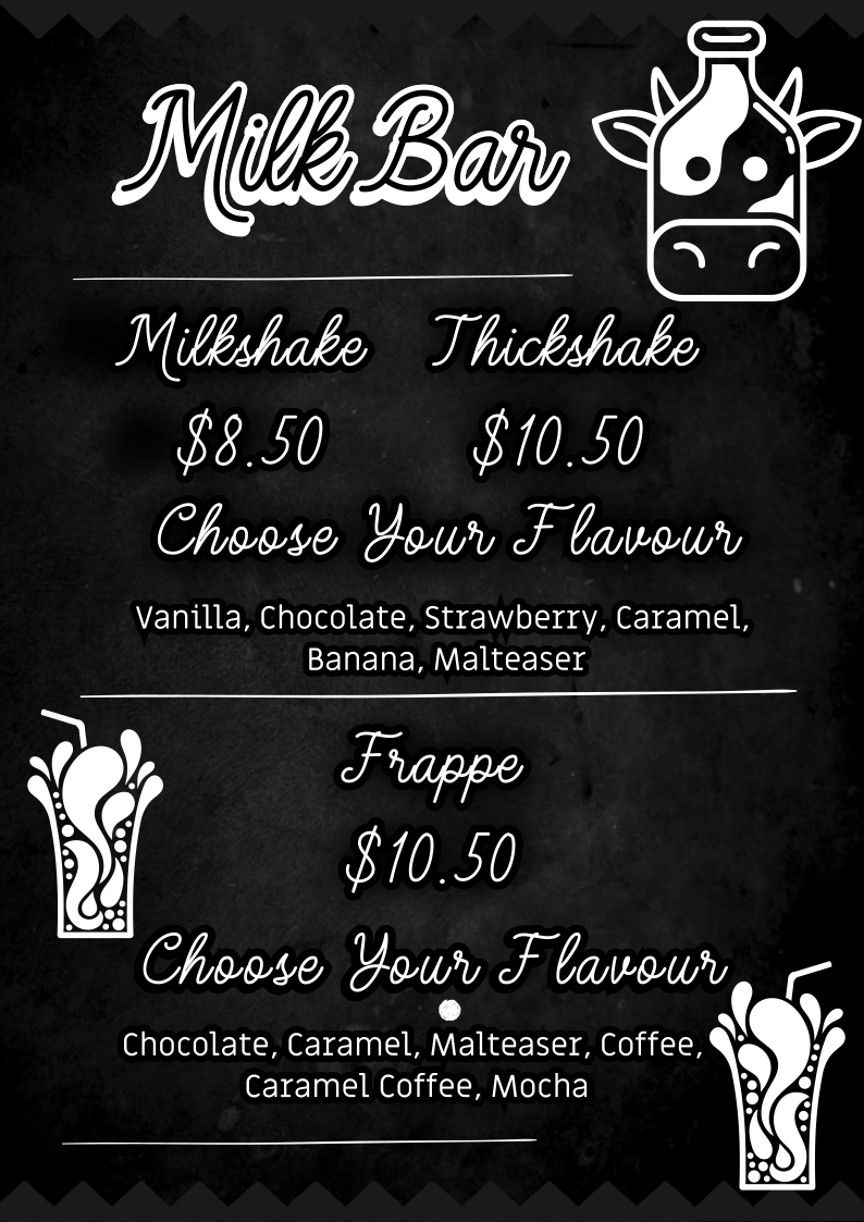 Menu, The Diner Cairns
